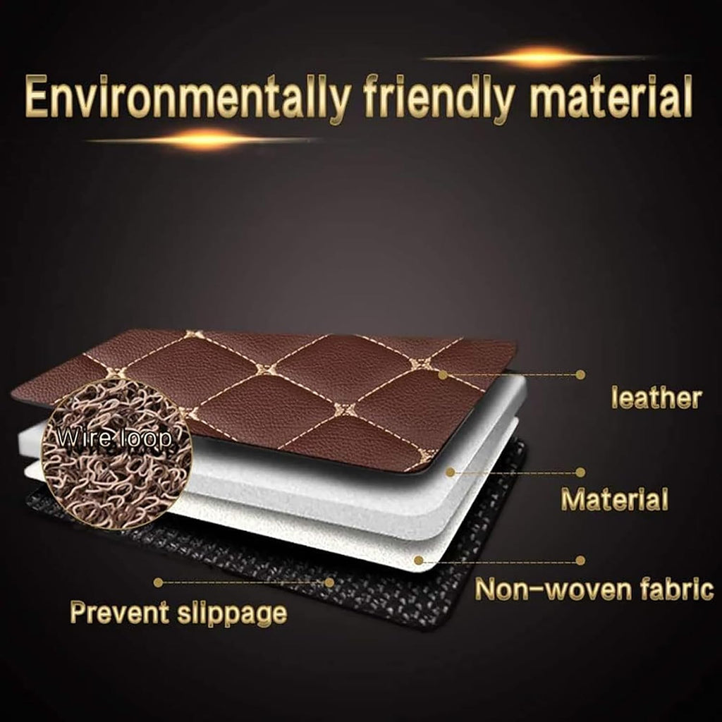 Custom All-Weather Protection Car Floor Mats for Nissan Teana J32 2008-2012, Artificial Leather Front Rear Floor Liners Full Coverage Anti-Slip Carpet Pads Styling Accessories,A/Beige-Gray
