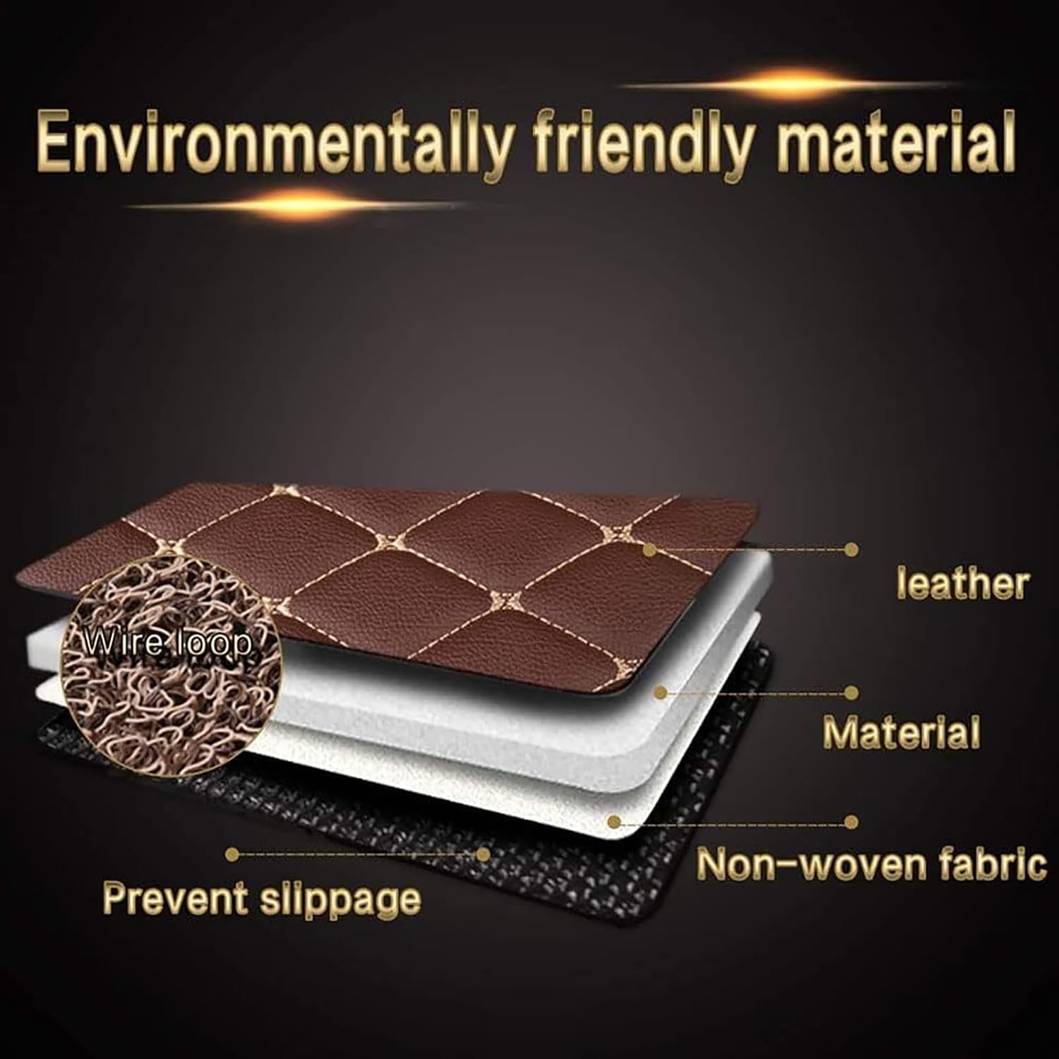 Custom All-Weather Protection Car Floor Mats for Mitsubishi RVR 2011-2020, Artificial Leather Front Rear Floor Liners Full Coverage Anti-Slip Carpet Pads Styling Accessories,A/Beige-Gray