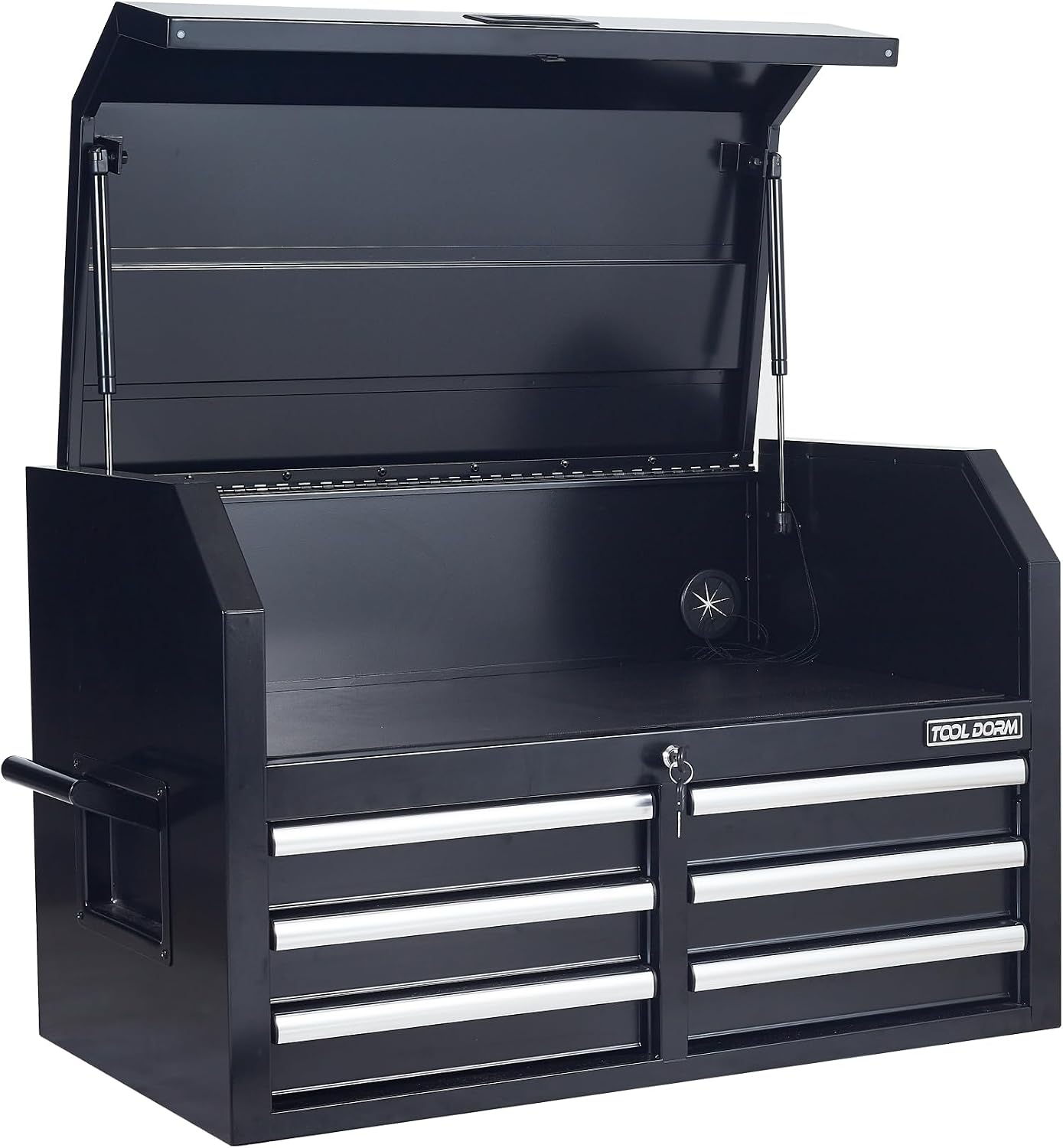 Tool Storage Cabinet, 3-Tier 6-Drawer Metal Tool Cabinet, Carry Handle, Ball Bearing Sliders, Black Powder Coating, Suitable for Garage, Warehouse, Workshop