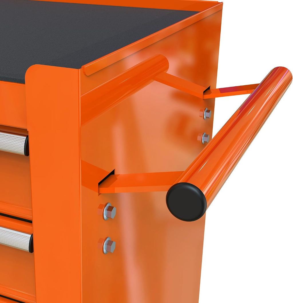 YOPTO Multifunctional Cart with 4 Ball-Bearing Drawers,Portable Rolling Tool Chest W/ 4 Wheels and Pull Handle,for Garage,Warehouse,Workshop,Repair Shop,Orange