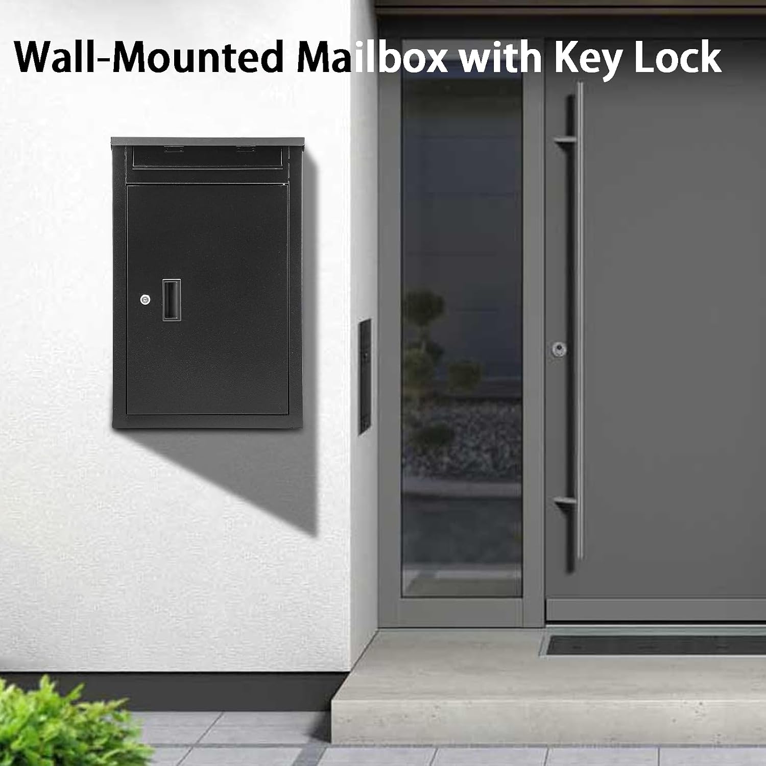 Wall-Mounted Parcel Drop Box & Mail Box with Key Lock, Large Capacity Heavy Duty Weatherproof Security Mailbox for Letters Packages, Home Office School Installation Included,16.5 * 13.8 * 25.4in