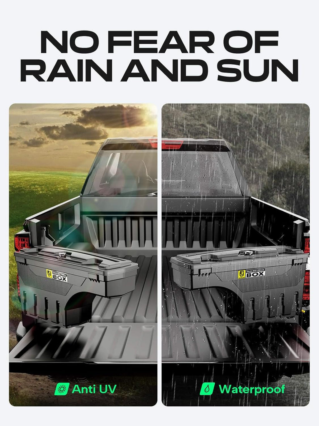 YHTAUTO Driver Side Truck Bed Storage Tool box Compatible with 2015-2023 Chevrolet Colorado & GMC Canyon, 2019-2021 Fits 74' Bed, Lockable Swing Waterproof Wheel Well Toolbox