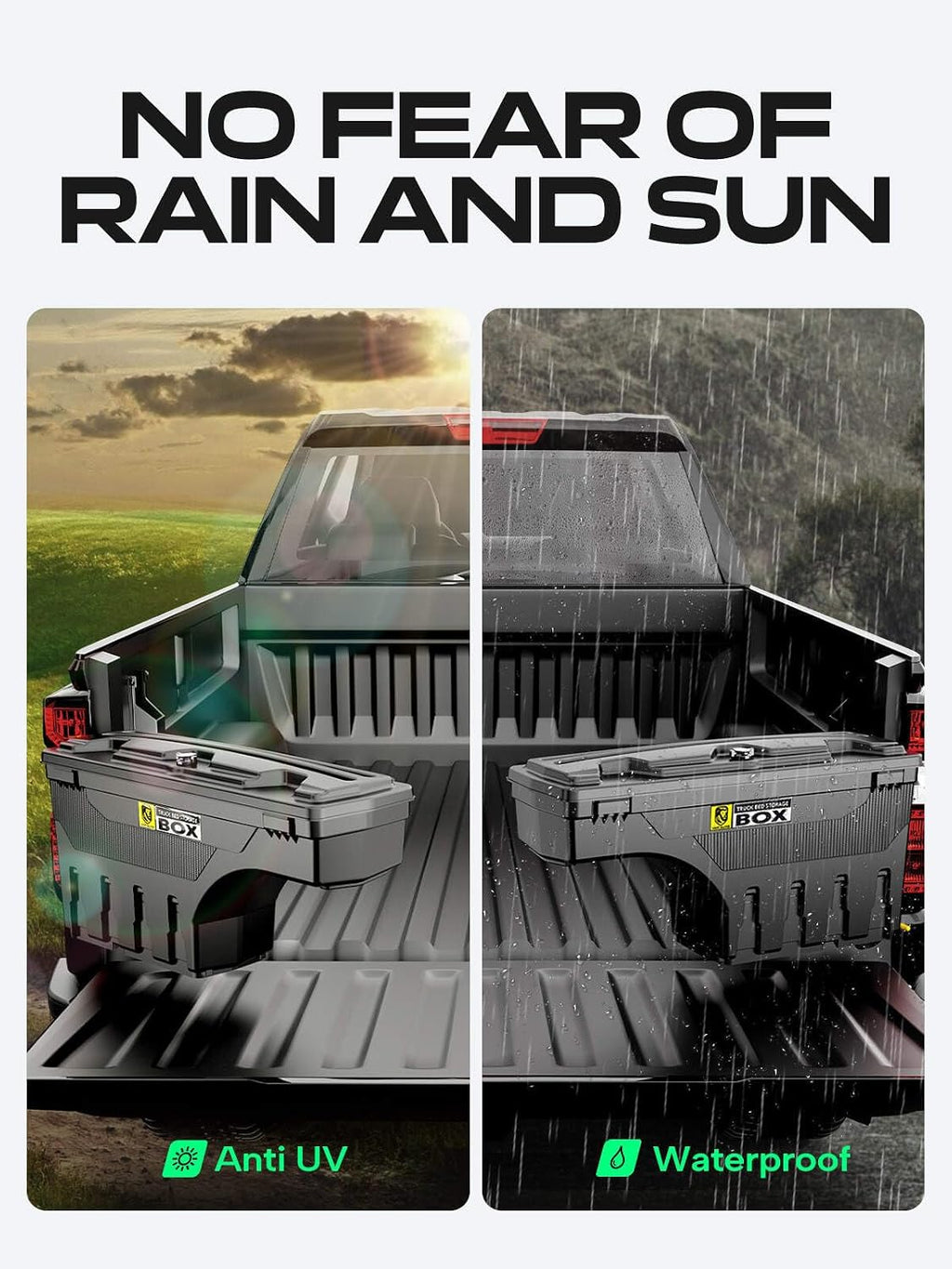 YHTAUTO Set of 2 Truck Bed Storage Tool Box Lockable Compatible with 2015-2023 Chevrolet Colorado GMC Canyon, 2019-2021 Fits 74' Bed, Swing Waterproof Wheel Well ToolBox