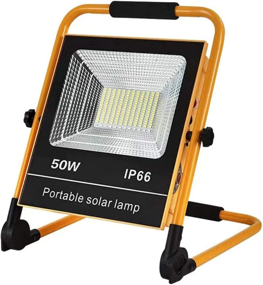 Solar Flood Lights 50W Led Work Light,Rechargeable Portable Waterproof Solar Led Flood Lights for Outdoor Camping Hiking Emergency Car Repairing,
