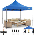 COBIZI 10x15 Heavy Duty Pop Up Canopy Tent with 4 Sidewalls Thicken Frame, Commercial Easy Up Outdoor Wedding Party Tents, All Season Waterproof Windproof with Stakes Sandbags Ropes Bag, Uranus