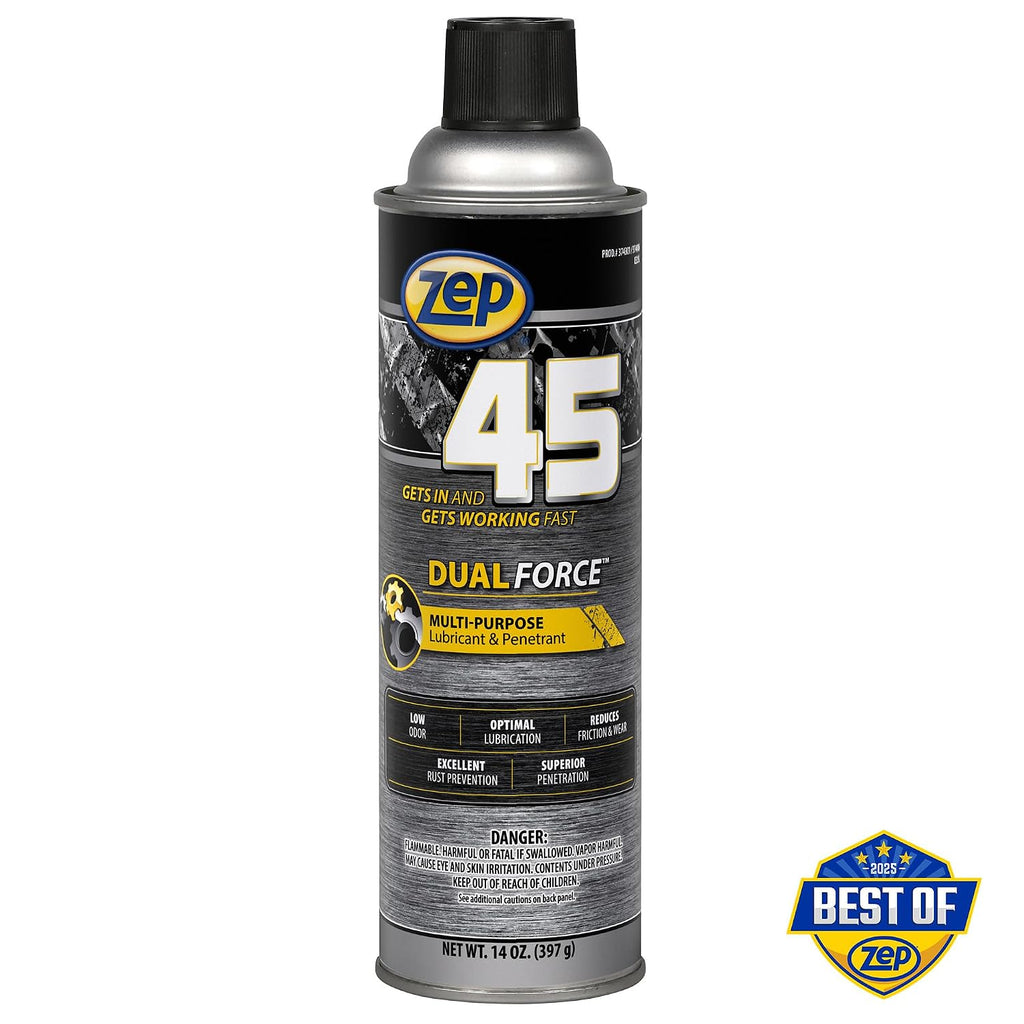Zep 45 Dual Force Multi-Purpose Lubricant and Penetrant Aerosol - 14 oz (Case of 12) - 374301 - Professional Formula Dual Purpose, Low Odor, Optimal Lubrication, Reduces Friction and Wear