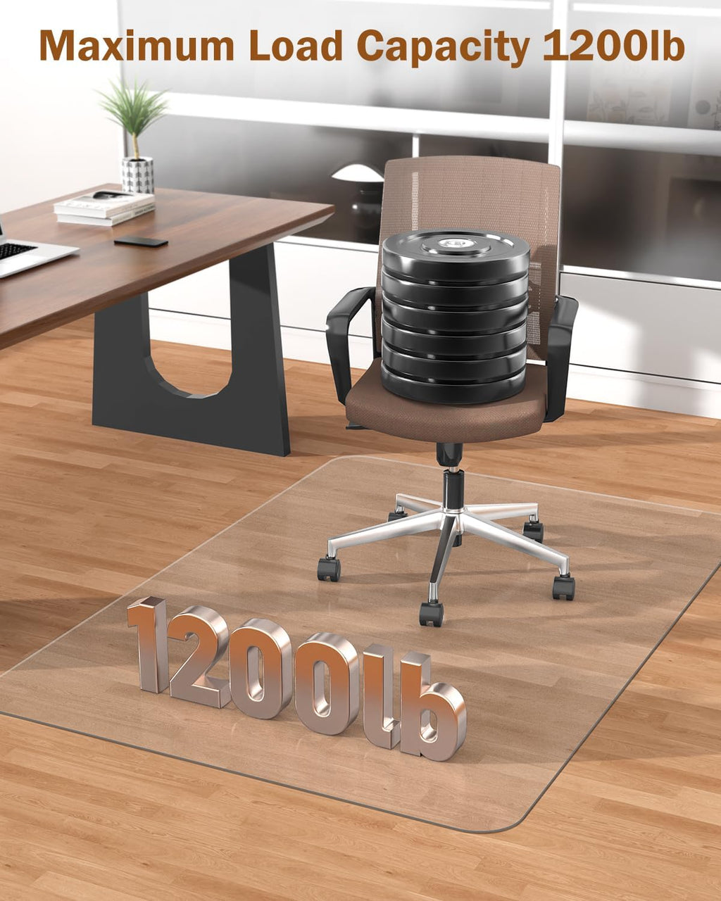 Blvornl Frosted Clear Chair Mat for Hardwood Floor, 47.2'*60' Hard Material Office Chair Mat, Memory Plastic Computer Chair Pad for Rolling Chairs, Desk Floor Rug for Office and Home