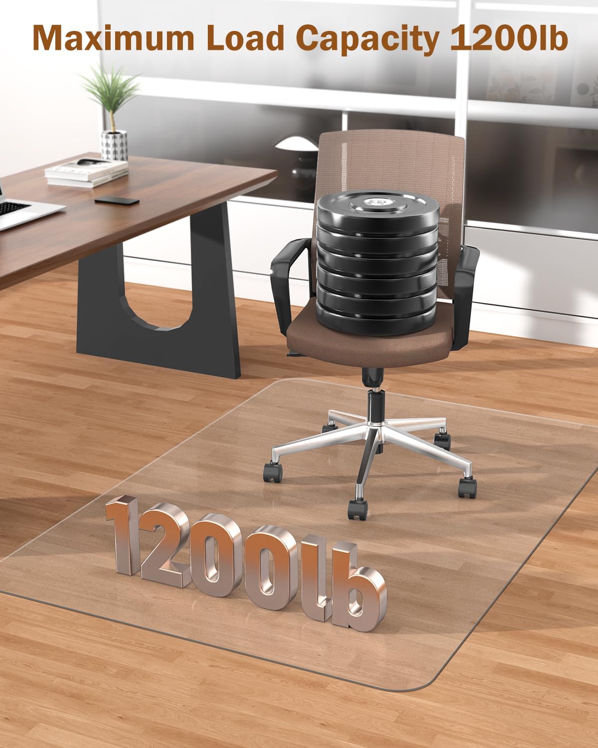 Blvornl 2 Pack Frosted Clear Chair Mat for Hardwood Floor, 45'*53' Hard Material Office Chair Mat, Memory Plastic Computer Chair Pad for Rolling Chairs, Desk Floor Rug for Office and Home