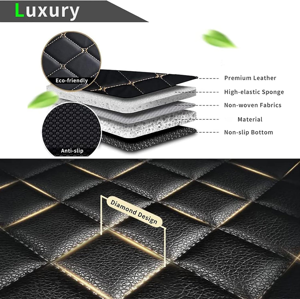 Custom Car Leather Floor Mats for KIA K5 2016-2019, Waterproof Non Slip Full Coverage Floor Liners All Weather Protection Floor Mats Carpet Pads Interior Accessories,H/Beige