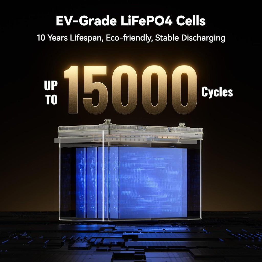 Power Queen 12.8V 125Ah Bluetooth LiFePO4 Battery, Group 27 Size &1600Wh Energy, Deep Cycle Lithium Battery with Low-Temp Cut Off, Perfect for RV, Marine, Off-grid, Solar System, Backup Power