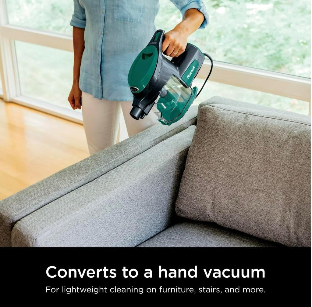 Shark Corded Stick Vacuum, Ultra-Lightweight, Swivel Steering, Powerful Deep-Cleaning, Floor-to-Ceiling Versatility, Converts to a Handheld Vacuum, Carpets & Hardfloor, Green, CS110EM