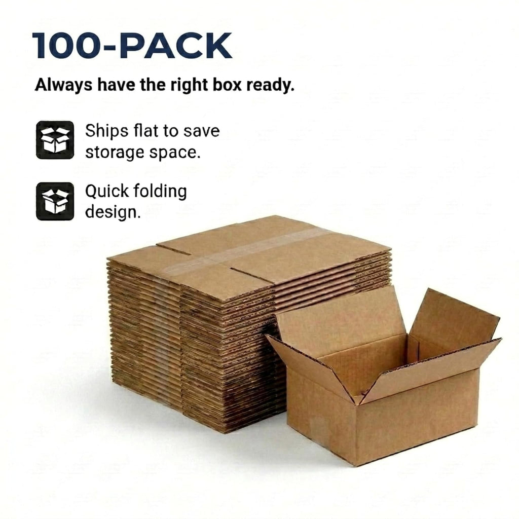 BOX USA Small Shipping Boxes 10'L x 8'W x 4'H (100-Pack) - Small Corrugated Cardboard Packaging Boxes for Shipping, Packing, Moving, and Storage at Home, Office, or Business