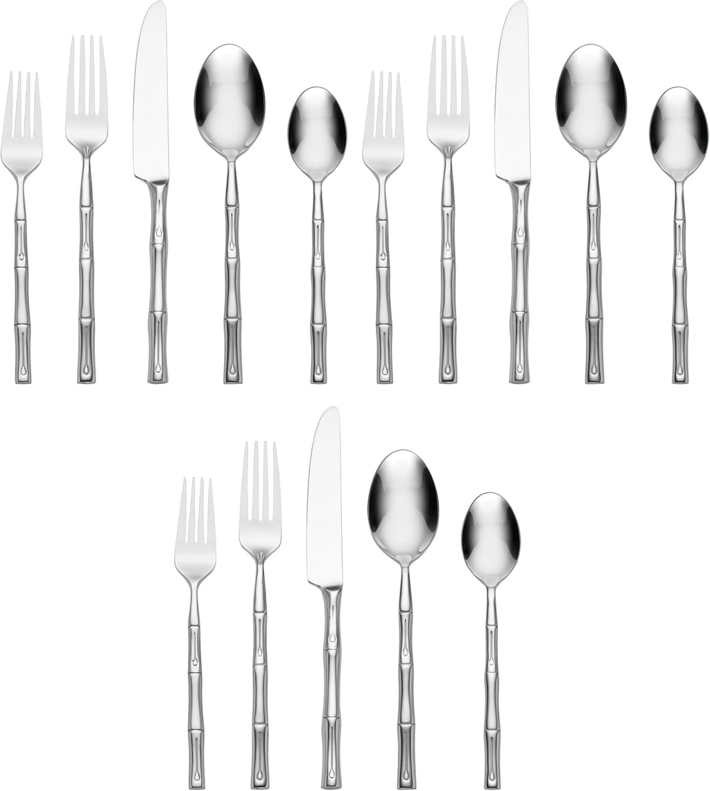 Hampton Forge Hampton Signature – Bamboo – 20 Piece Flatware Set, Service for 4 (Pack of 3)