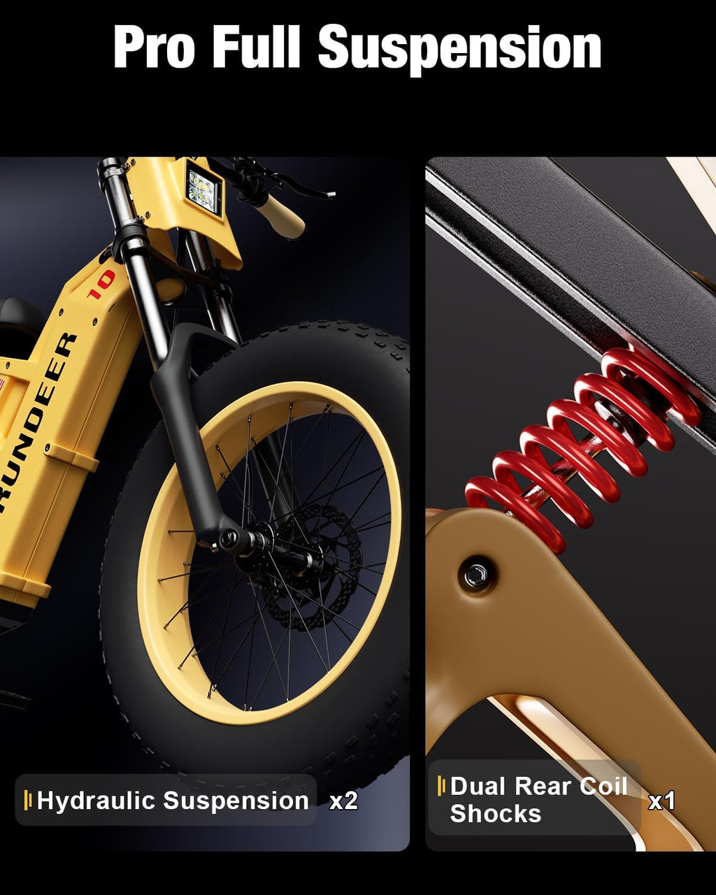 Electric Bike for Adults, 2000/2500/3000W Peak Motor, 32/35 MPH 40-100 Miles 100/200 N·m Fat Tire Ebike with 48V 20Ah Battery, 20' Electric Dirt Bike, Hydraulic Suspension and 3-Year Support