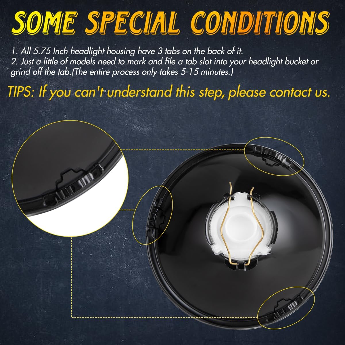 5.75 inch Headlight Round 4pcs Reflector + 4pcs H4 LED Bulbs H4/9003 Light Bulb Headlamp Set H5001 H5006 Front Light Housing