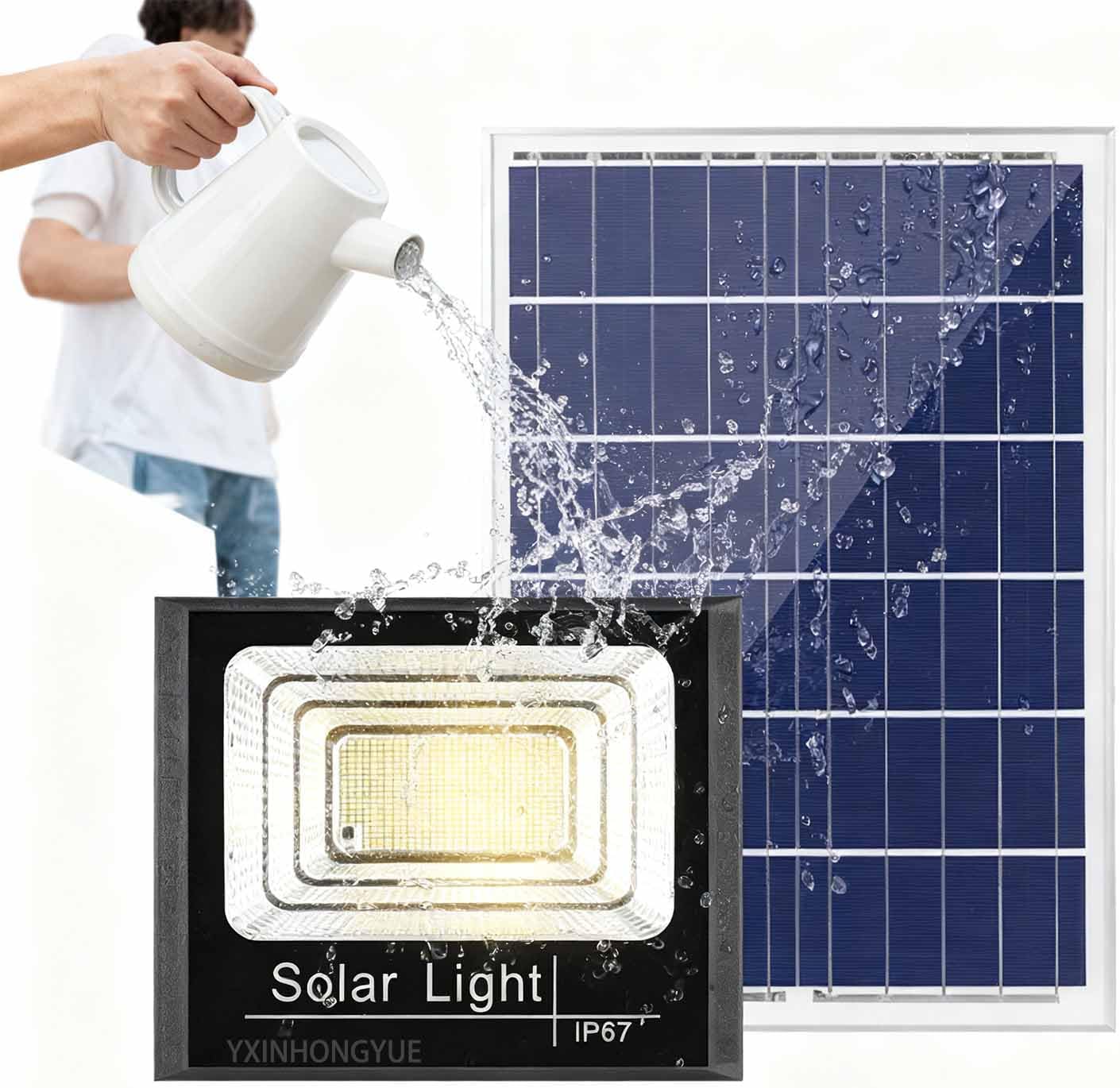 Ultra Bright Courtyard Emergency 600W Solar Light Timer Remote Control IP67 Waterproof Outdoor Solar Floodlight 20000Mah for Patio, Pathway