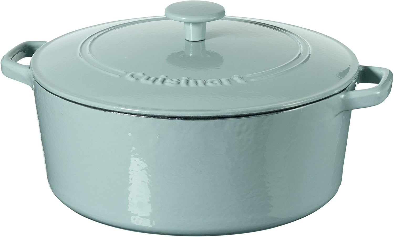 Cuisinart Chef's Classic Enameled Cast Iron Dutch Oven with Lid, Porcelain Enameled Interior, Oven Safe, Induction Compatible, 7-Quart, Round, Light Blue