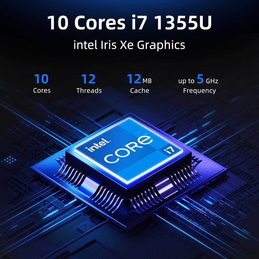 HP i7 Touchscreen Laptop, Intel Core i7-1355U(10-Cores, Up to 5GHz, Beat Core 7 160U), 64GB RAM 1TB SSD 15.6' FHD Intel Iris Xe Graphics, Win 11 Pro w/GM Accessory Computer for Business Gaming
