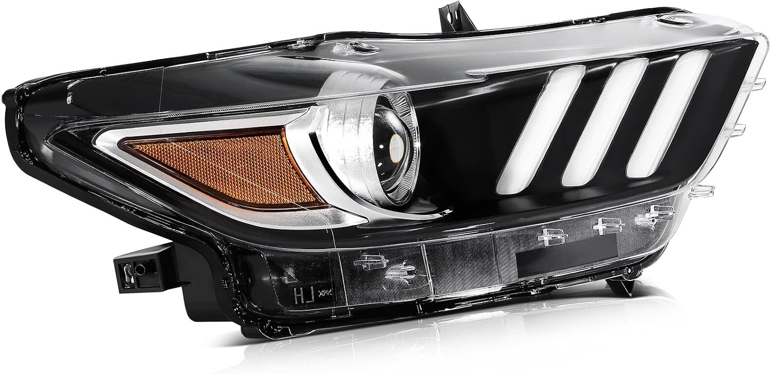 Headlight Assembly Fit 2015-2020 for Mustang Driver & Passenger Side Headlight Amber Reflector FO2518124
