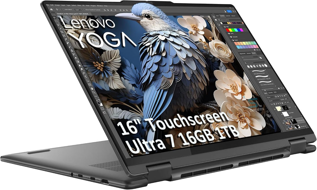 Lenovo Yoga 7i 2-in-1 Business Laptop (16' FHD+ Touchscreen, Intel Ultra 7 155U (Beat i7-1355U), 16GB DDR5 RAM, 1TB SSD), Backlit, Fingerprint, 1080p IR Webcam, 2x Thunderbolt 4, Win 11 Home, AI PC