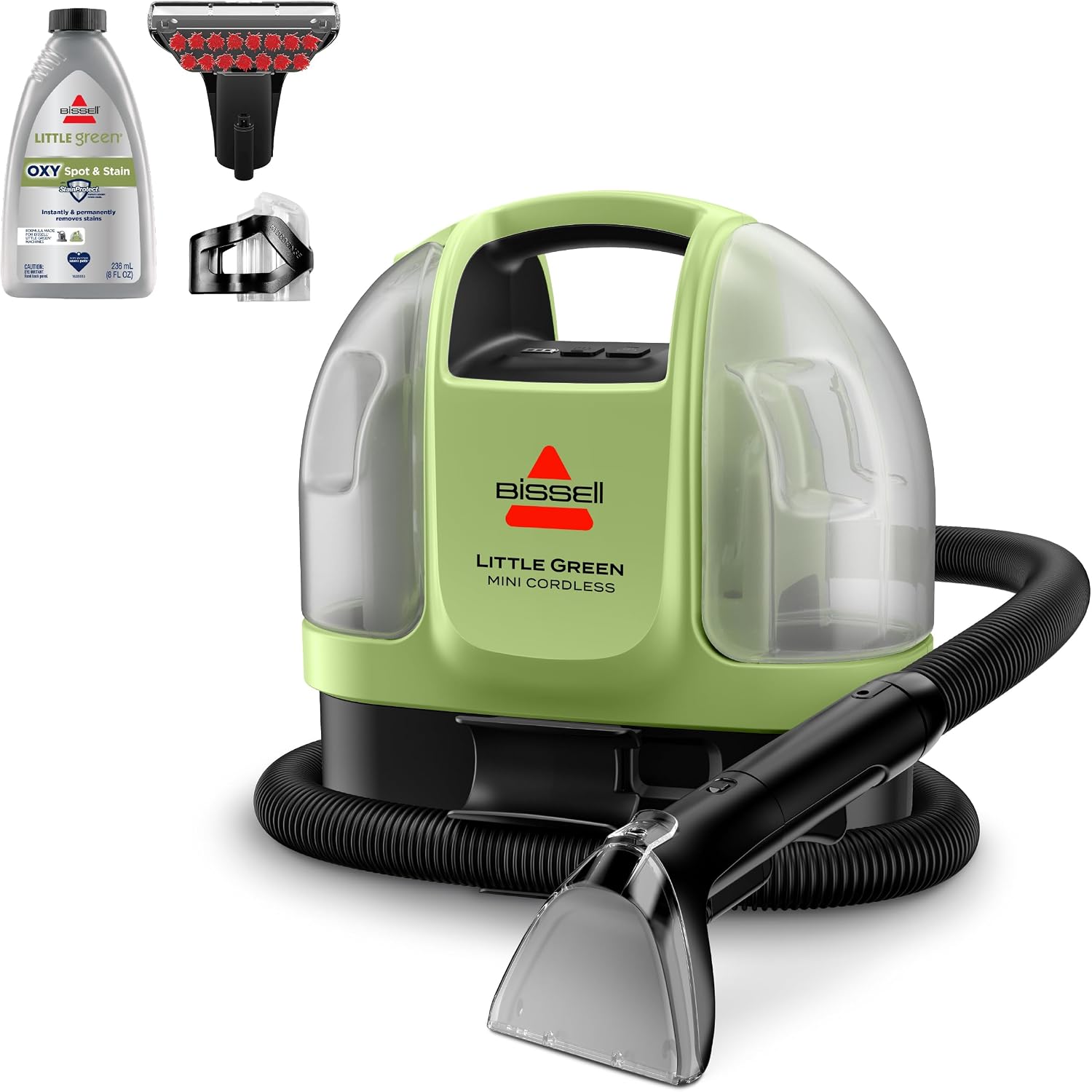BISSELL Little Green Mini Cordless Portable Carpet and Upholstery Deep Cleaner, Car/Auto Detailer, with HydroRinse Self-Cleaning Tool and 4' Tough Stain Tool, 4015