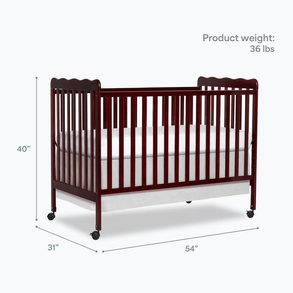Dream On Me Carson Classic 3-in-1 Convertible Full-Size Baby Crib in Espresso, GreenGuard Gold & BSA, 4 Mattress Heights, Converts to Day & Toddler Bed, Locking Wheels, Classic Nursery Design