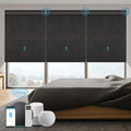 Motorized Blind,Work with Homekit Thread-Enabled,100% Blackout Smart Shades with Remote Control,Electric Roller Shade, Custom Size,Bouvardia Dark Grey