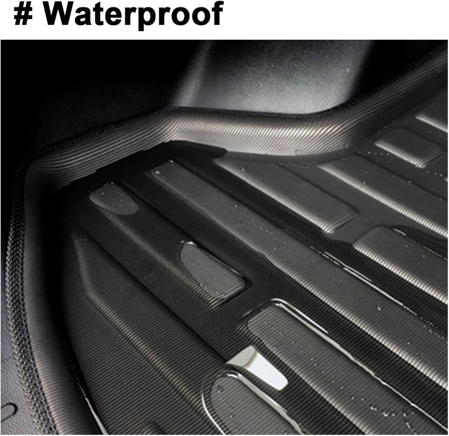 Auto Rear Trunk Tray Cargo Liner Boot Floor Mat Carpet TPR Waterproof Compatible with Tesla Model 3 2017 2018 2019 Car Accessories