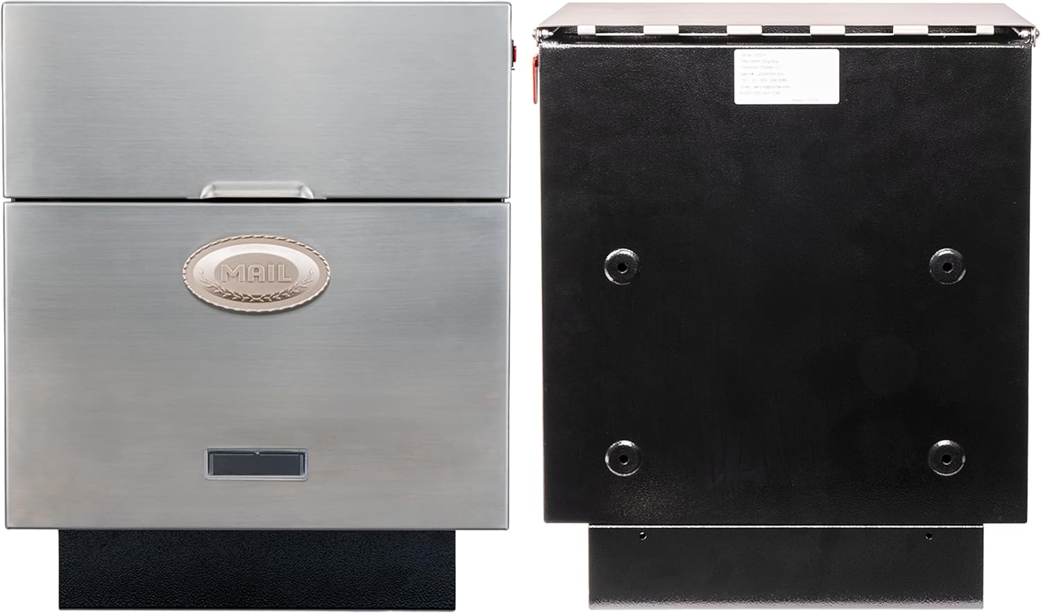Pochar Stainless Steel Mailbox for Walls, Heavy Duty Wall Mounted Mailbox with Newspaper Holder - 14.25'' x 6'' x 17.25'' Silver Rust Proof Steel Dropbox