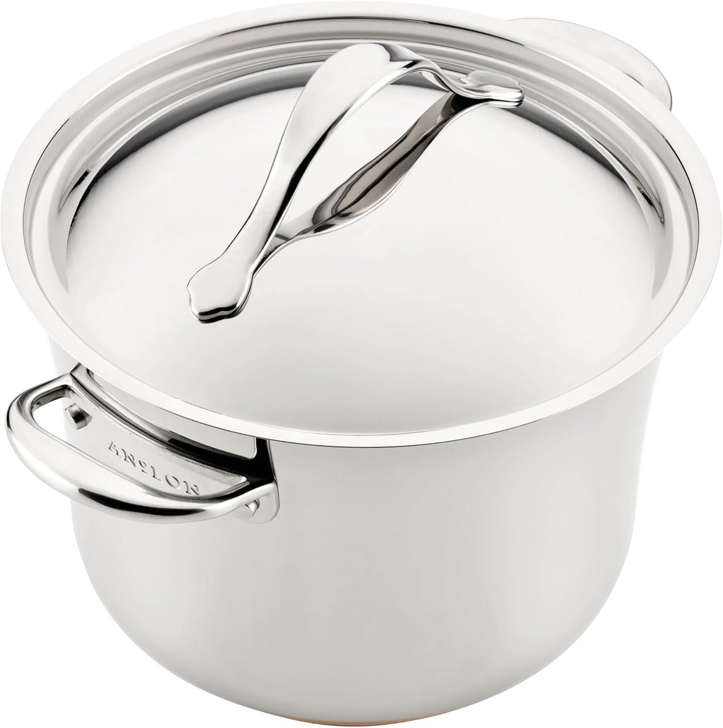 Anolon Nouvelle Stainless Steel Cookware Pots and Pans Set, 10 Piece