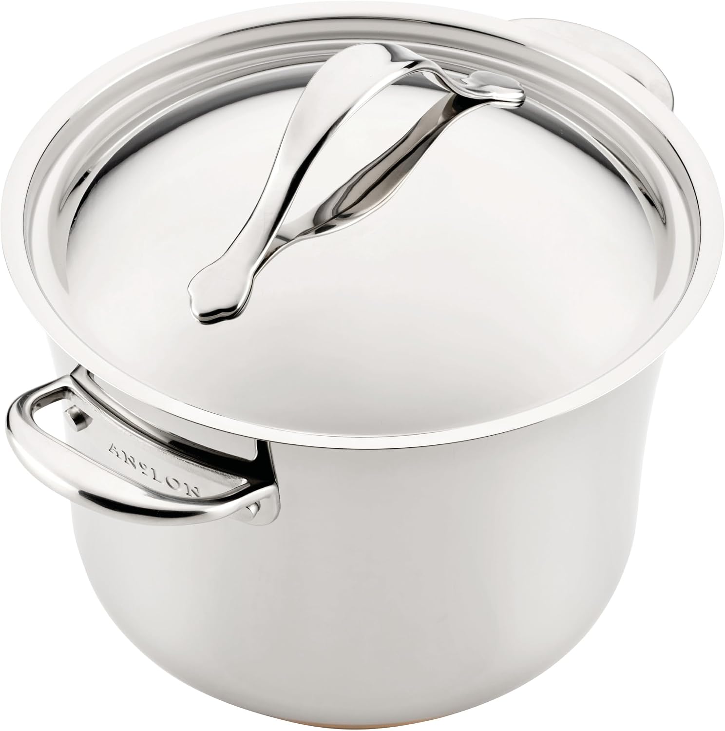 Anolon Nouvelle Stainless Steel Cookware Pots and Pans Set, 10 Piece