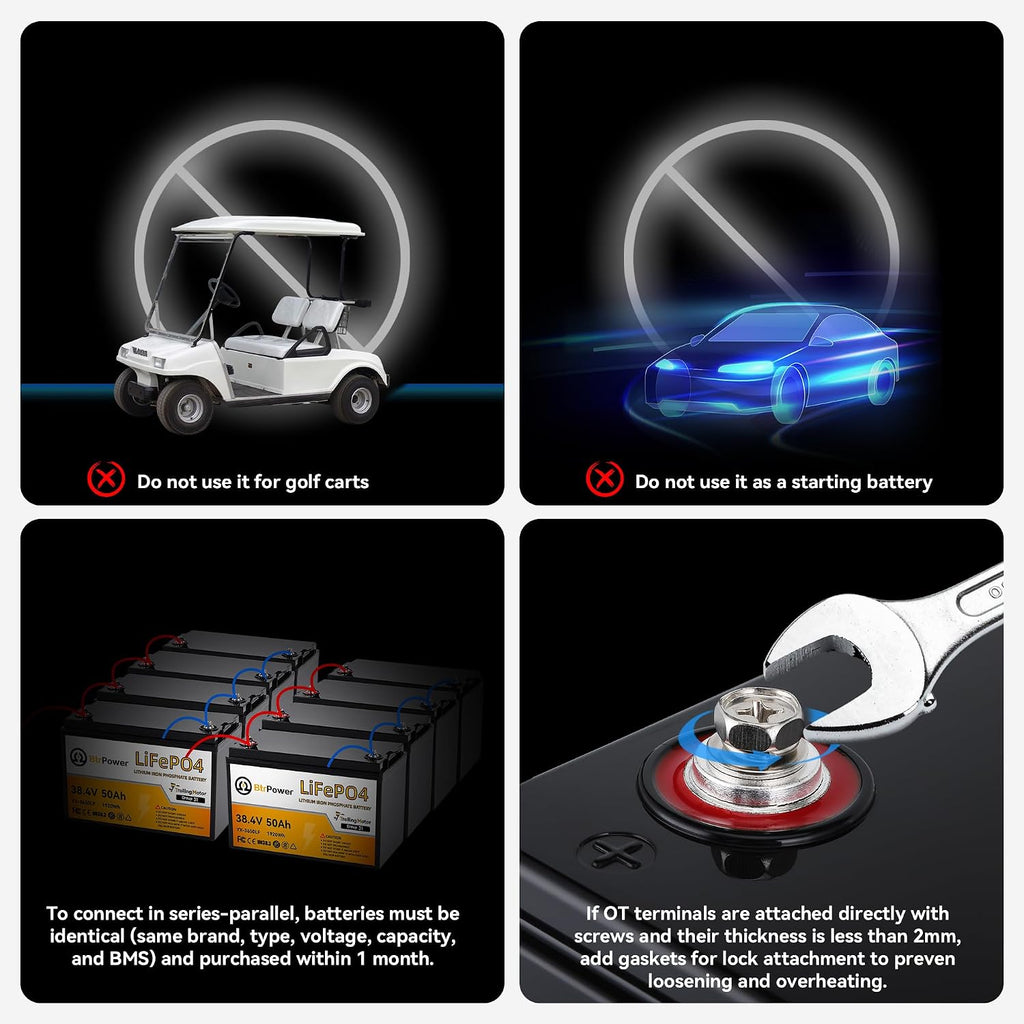 36V 50Ah Trolling Motors Lithium LiFePO4 Battery, Built-in 50A BMS, 1.2C Discharge 60A Current,Deep Cycle Group31 Lithium Iron Phosphate Battery, Perfect for Trolling Motor,RV, Boat, Marine, Solar