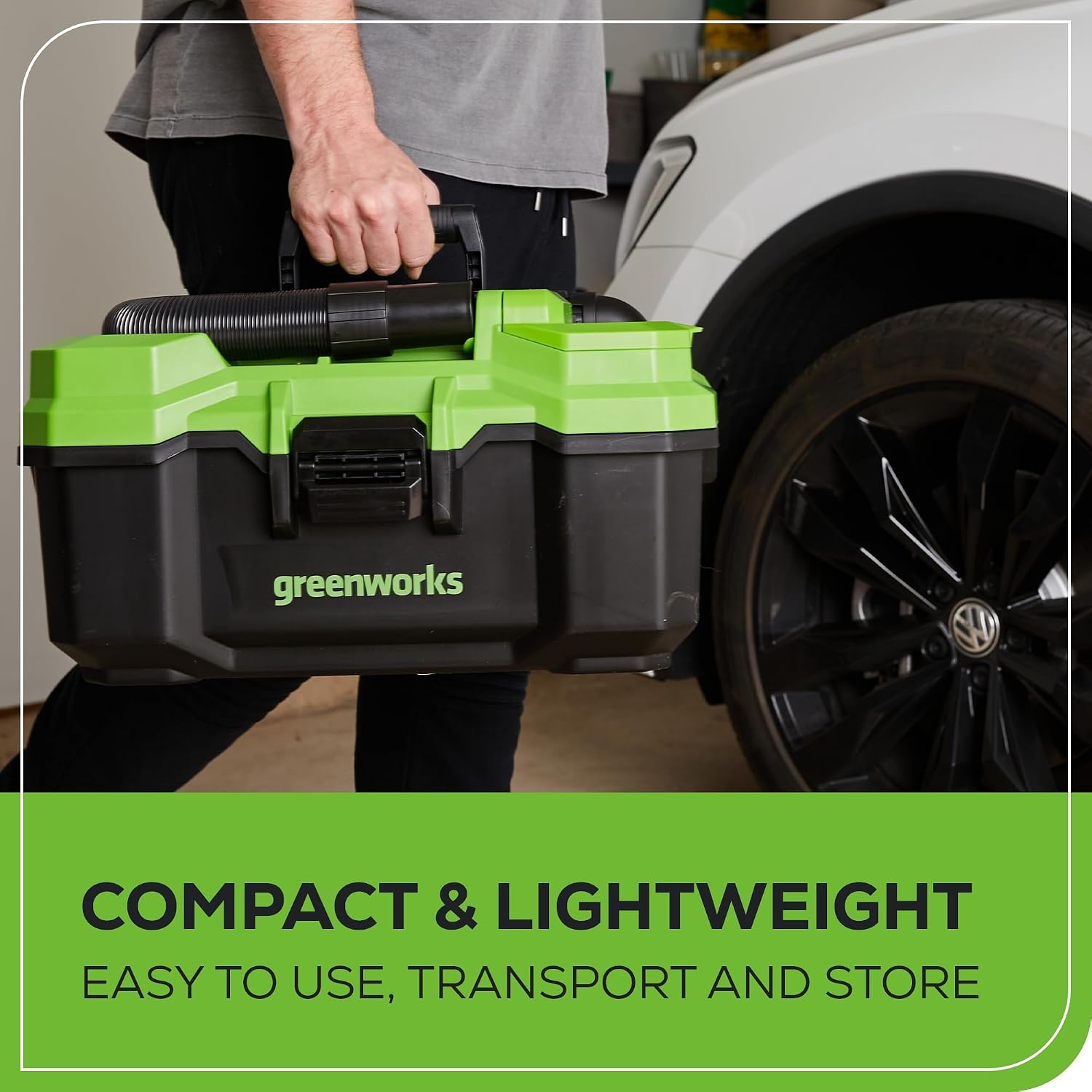 Greenworks 24V Brushless (3 Gallon) Cordless Wet / Dry Shop Vacuum + Accessories, Tool Only