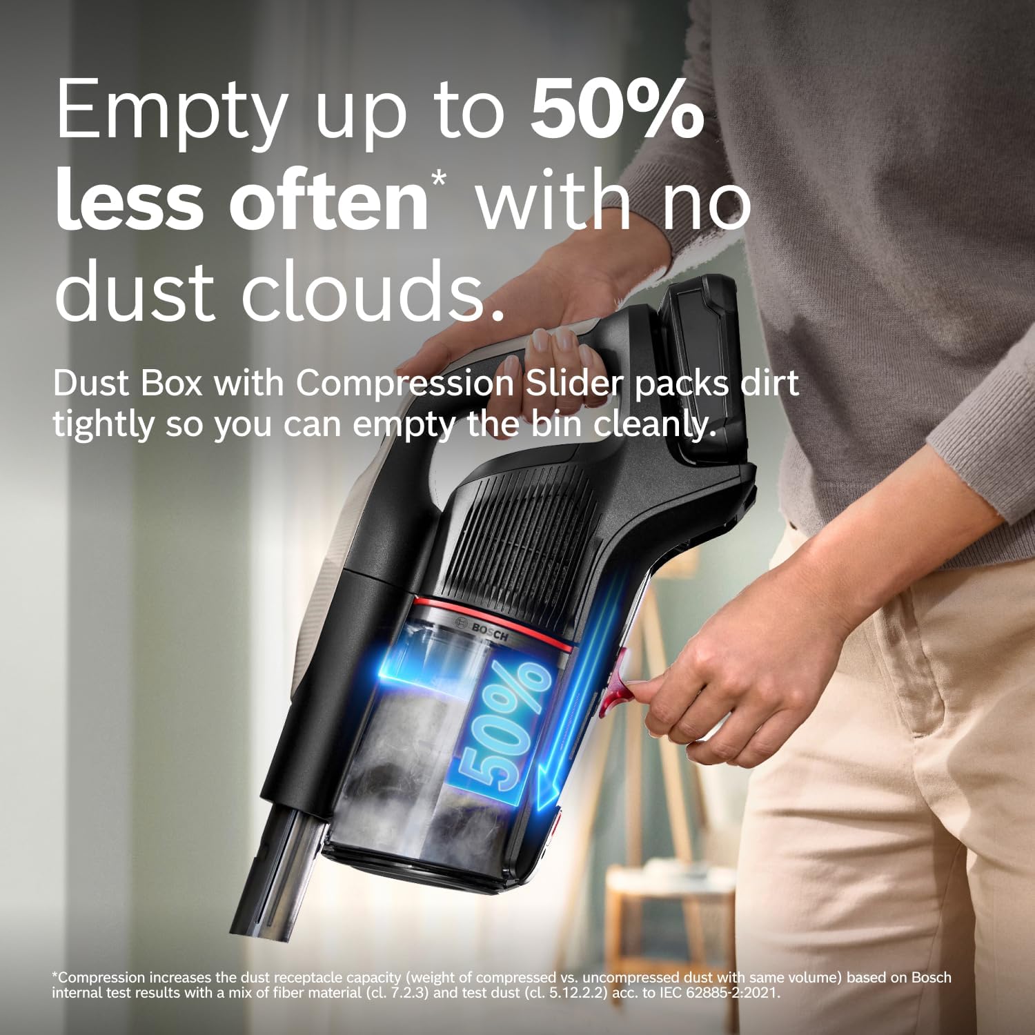 Bosch Unlimited 9 Cordless Stick Vacuum Cleaner - Up to 60 Min Battery, Fast Charger, Multi-Surface, Vacuums Pet Hair, Hard Floors and Carpets, HEPA Filter, 6 Accessories, Dark Cream