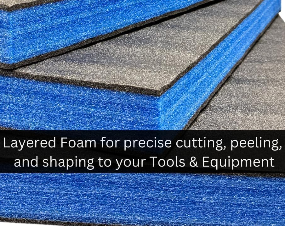 Customizable Tool Box Organizer Foam | 24'x48' 3 Sheets | Tool Drawer Organizer | Blue, 1-3/16' (30mm)