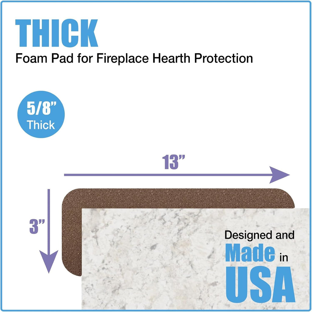 KidKusion Soft Seat Hearth Pad | Made in USA| Brown | 72' x 14' | Fireplace Safety Cushion | Hearth Pad