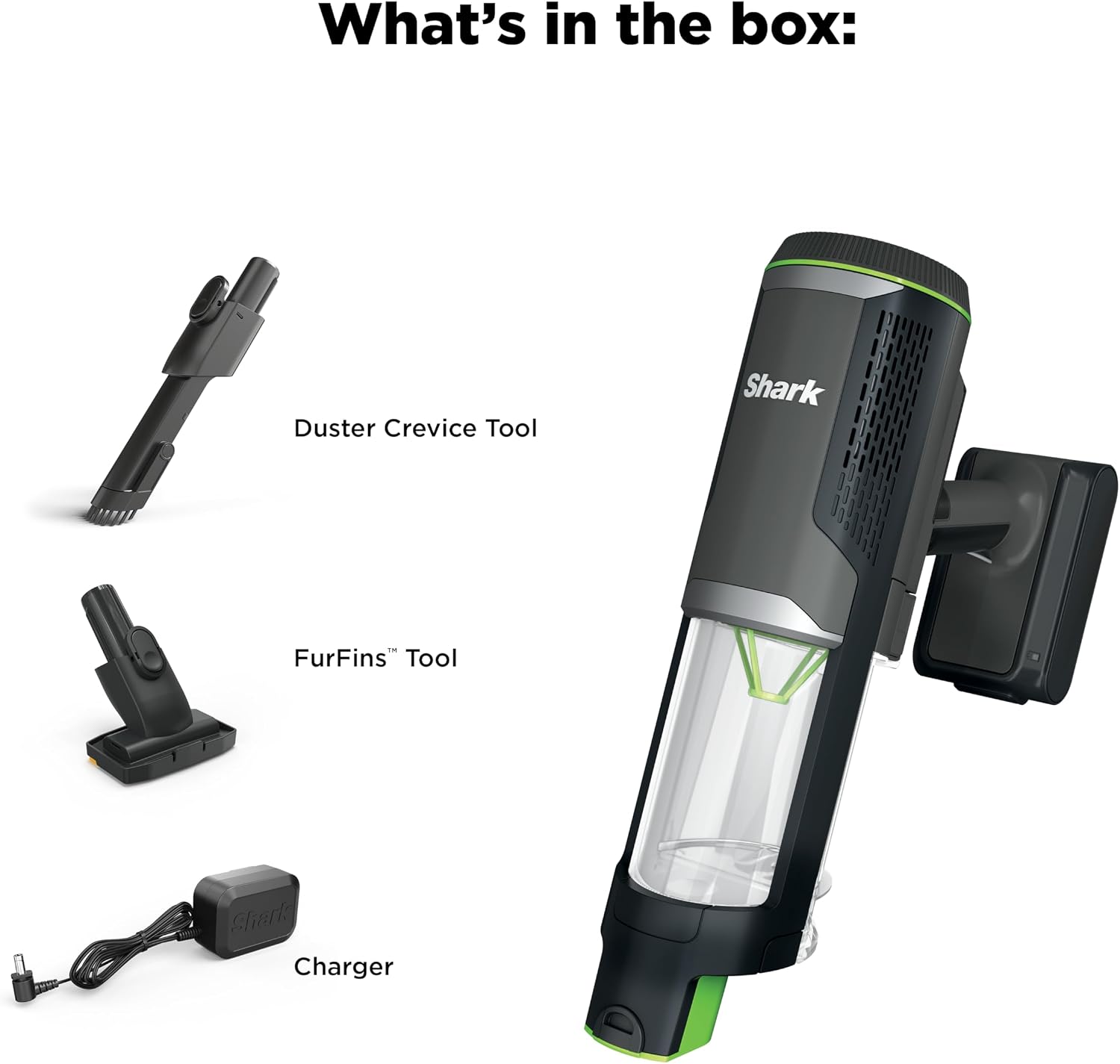 Shark PowerBoost Cordless 2-in-1 Car/Home Handheld PowerVac, Powerful Suction, 40 Minute Runtime, Portable, 3 Cleaning Modes, LED Screen, Furfins Tool, Duster Crevice Tool, Charcoal, BH102