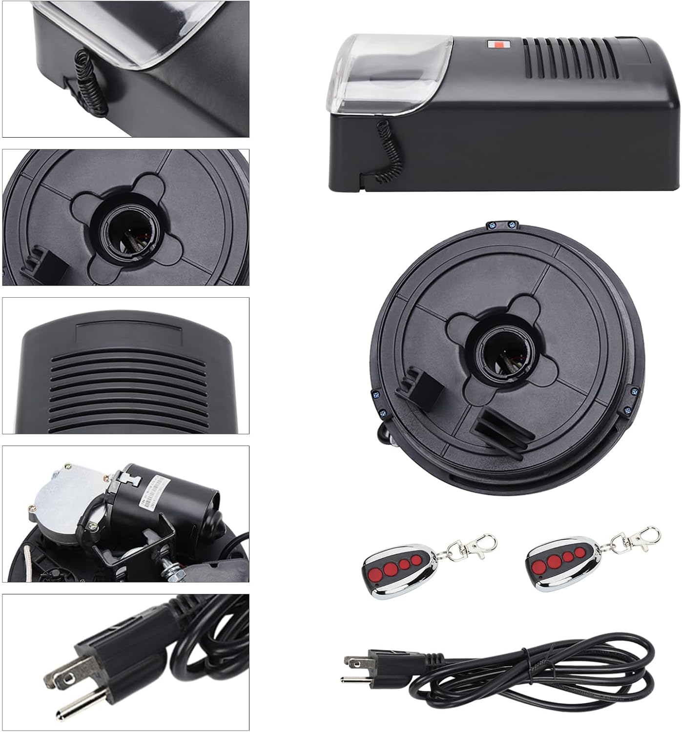 Electric Garage Roller, Electric Garage Roller Remote Door Opener, Electric Rolling Shutter Roller Remote 250N Force 2 Remotes + Control Box