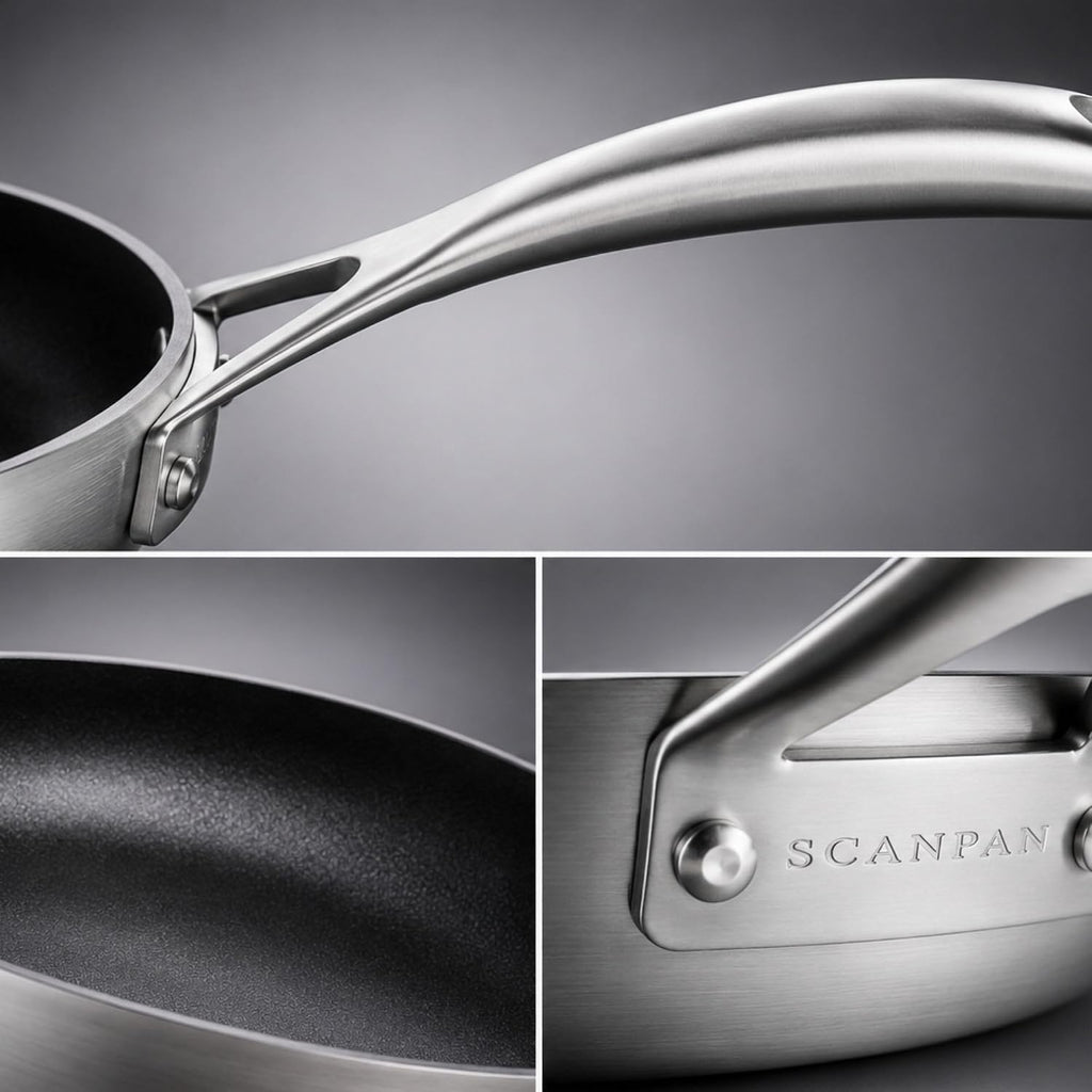 Scanpan CS+ 2-Piece Nonstick Fry Pan Set (8 & 10 1/4 inch) – Compatible with All Cooktops, Induction Ready, Metal Utensil Safe, Oven Safe to 500°F, Dishwasher Safe