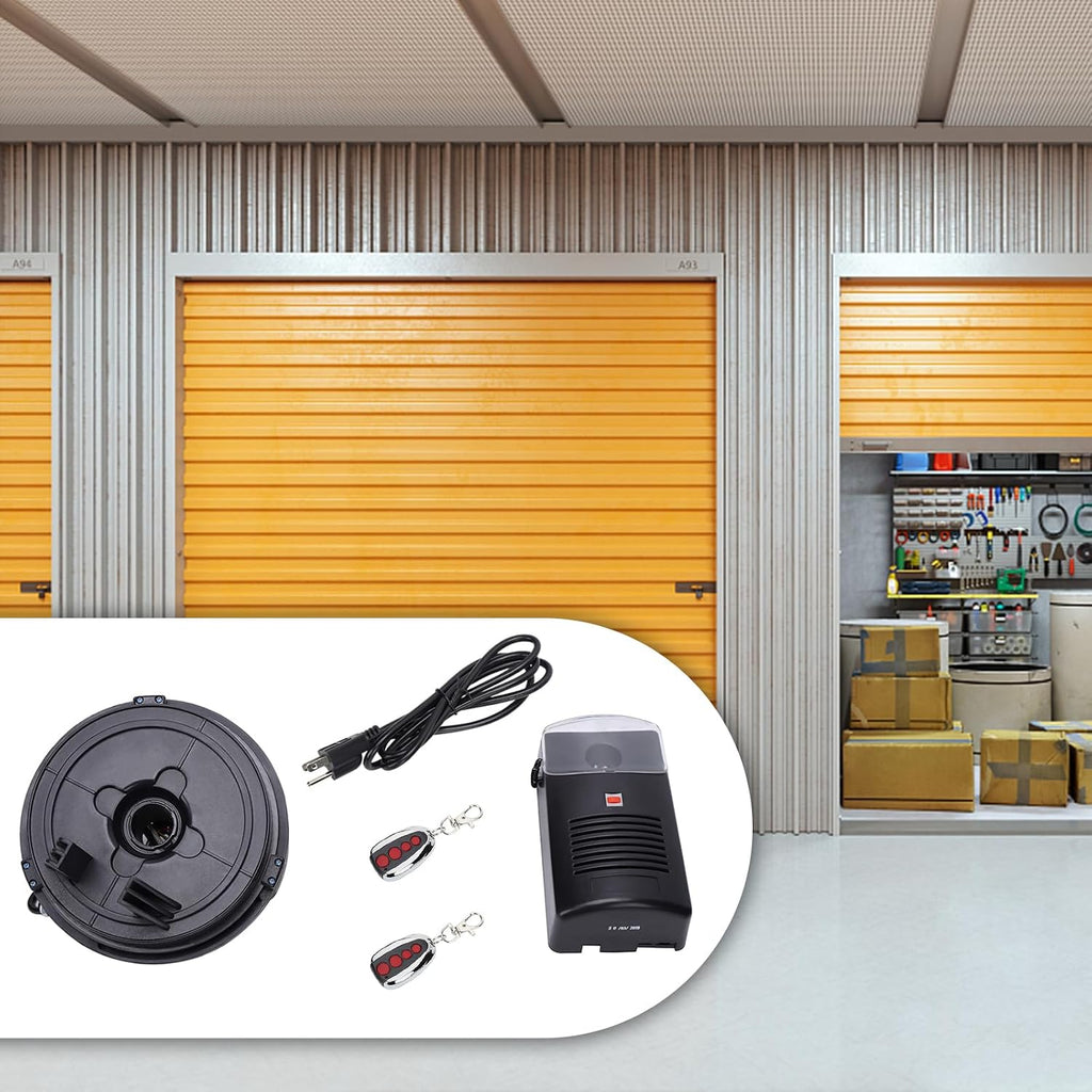 Electric Garage Roller, Electric Garage Roller Remote Door Opener, Electric Rolling Shutter Roller Remote 250N Force 2 Remotes + Control Box