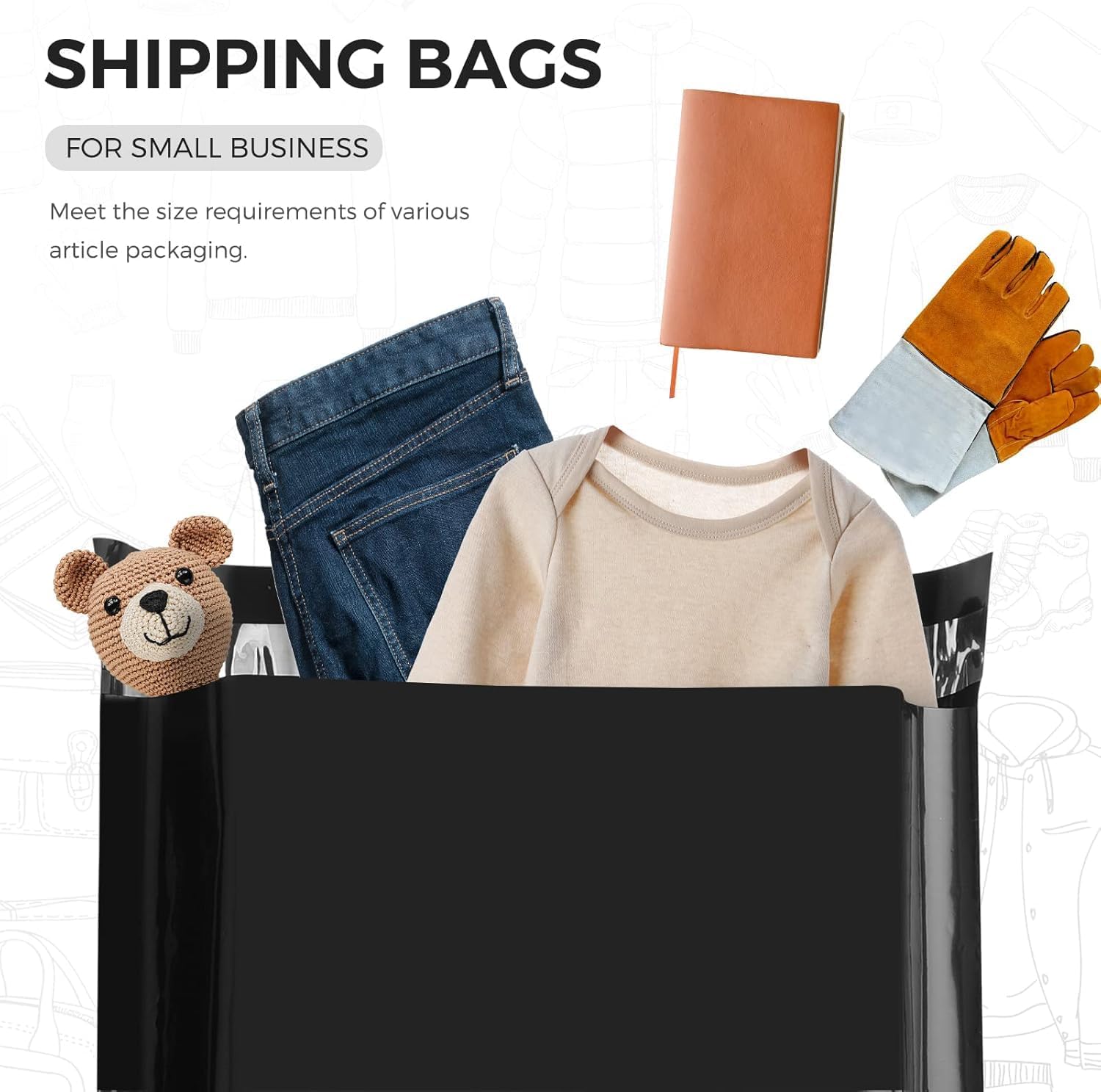 Metronic Poly Mailers 90000 Pack 12 x 15.5, Strong Adhesive Shipping Envelopes for Clothing, Waterproof Shipping Bags for Businesses, Flexible Mailers Poly Bags, Packages Bags Bulk, Black