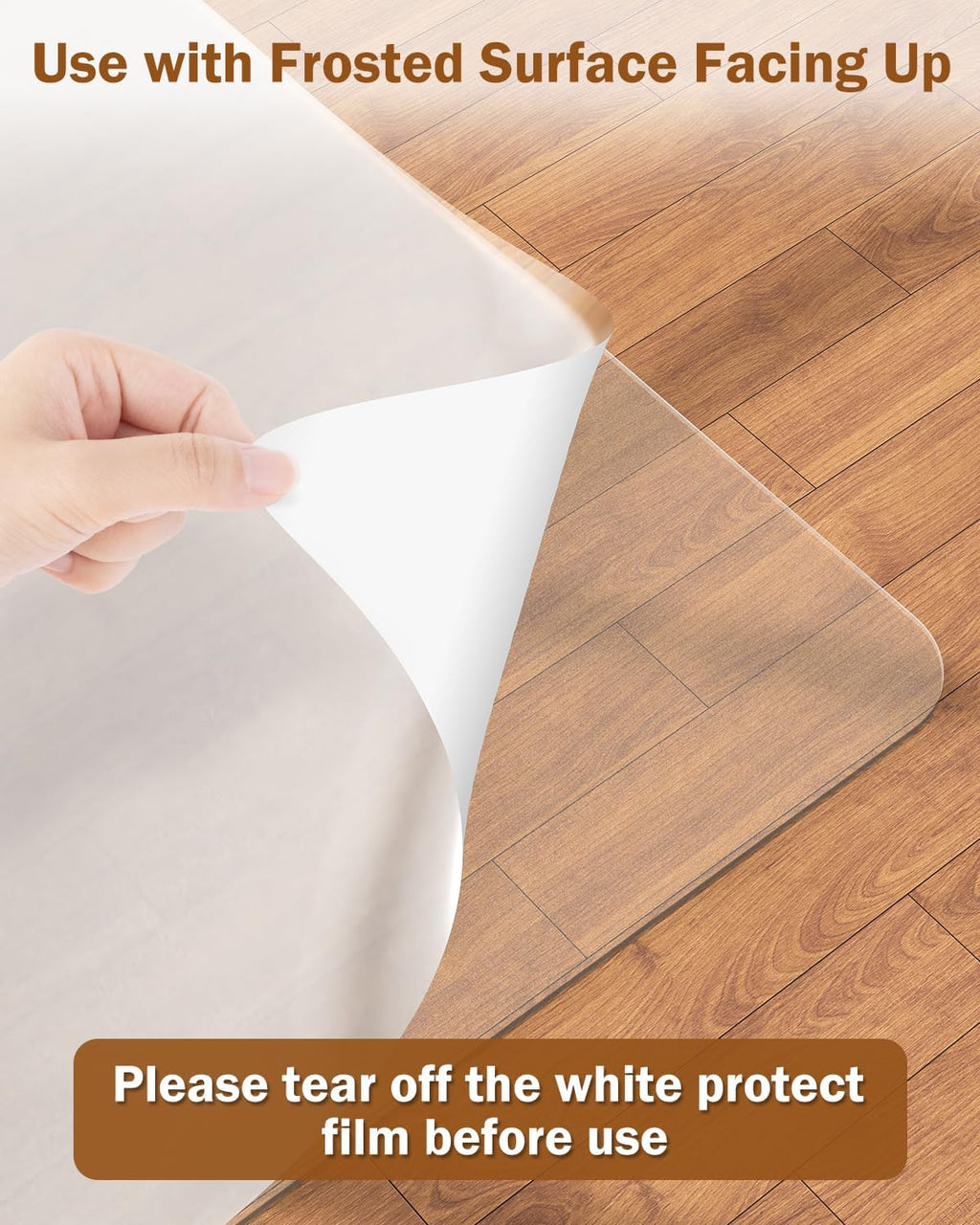 Blvornl Frosted Clear Chair Mat for Hardwood Floor, 47.2'*60' Hard Material Office Chair Mat, Memory Plastic Computer Chair Pad for Rolling Chairs, Desk Floor Rug for Office and Home