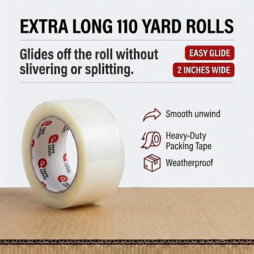 Tape Logic 2' x 110 Yard Clear Packing Tape Pallet - 45 Cases (1620 Rolls) - 2.0 Mil Heavy Duty Shipping Tape - Bulk Strong Acrylic Adhesive Box Sealing Tape for Warehouse & Fulfillment Packaging