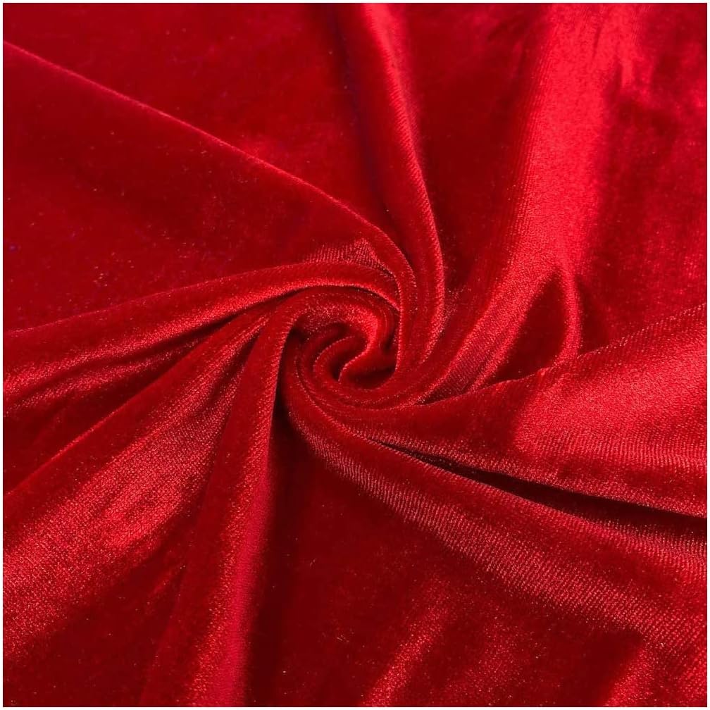 MDS Pack of 25 Wedding 12 x 108 inch Velvet Table Runner for Wedding Banquet Decor for Table Runners - Red