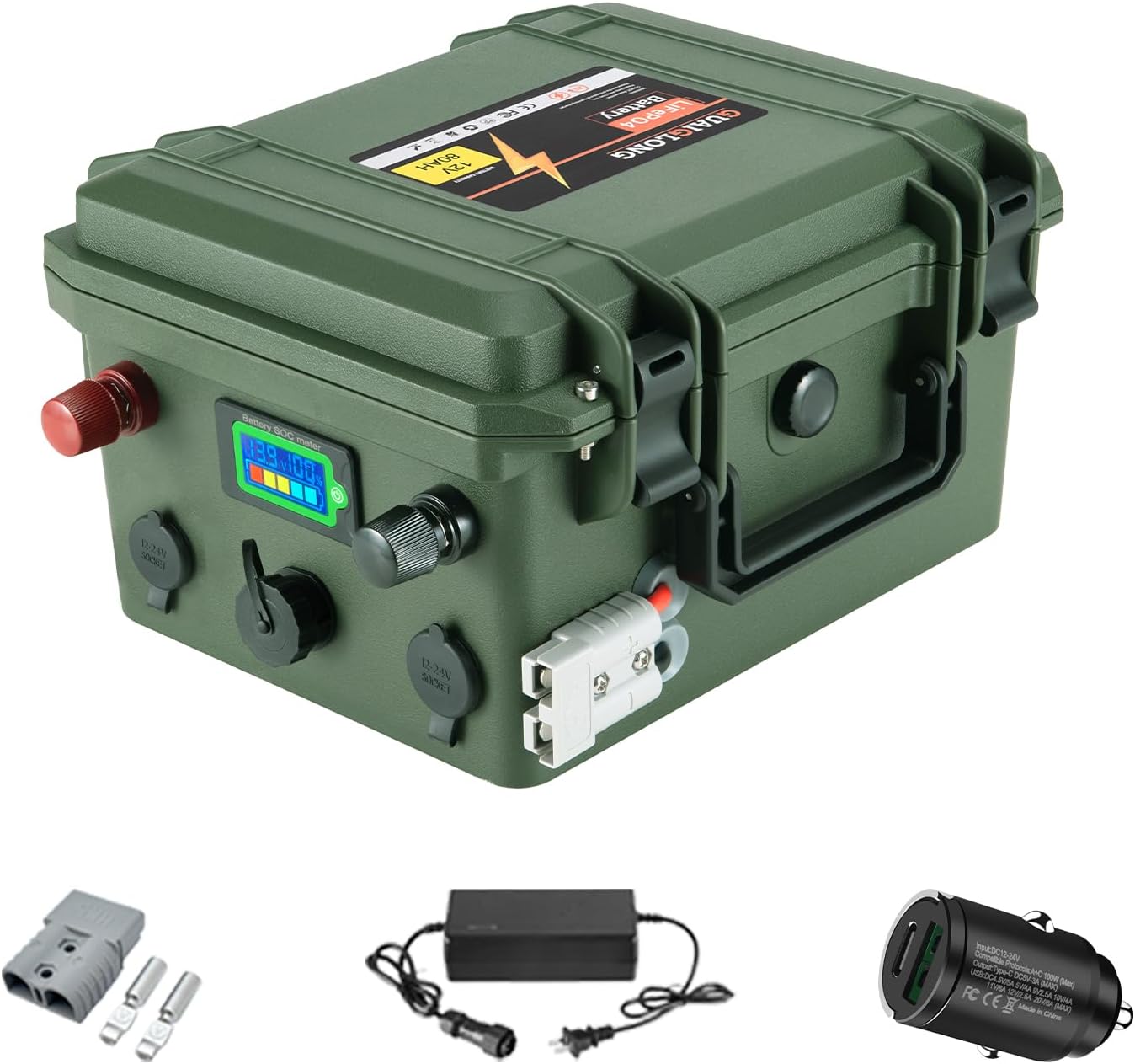12V 80Ah LiFePO4 Battery,Trolling Motor Battery Built-in 100A BMS 1024Wh,8000+ Deep Cycle Lithium Batteries 12V for Marine,Boat,Solar,RV