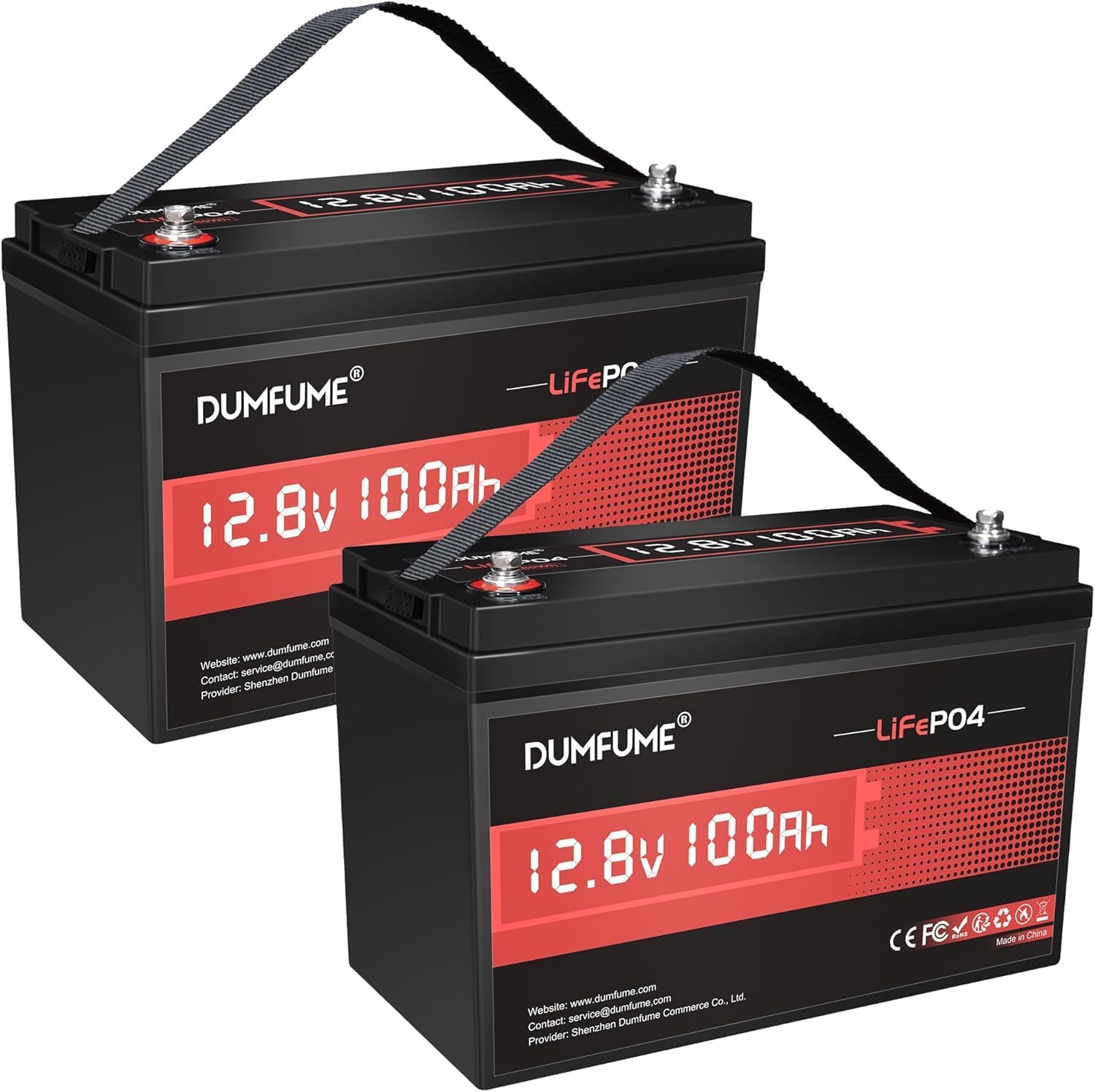 2 Pack 12V 100Ah LiFePO4 Lithium Battery 100A BMS, 6000+ Cycles, 1280Wh Group 31 Rechargeable Battery High Energy Density, Ideal for RVs, and Off-Grid Applications