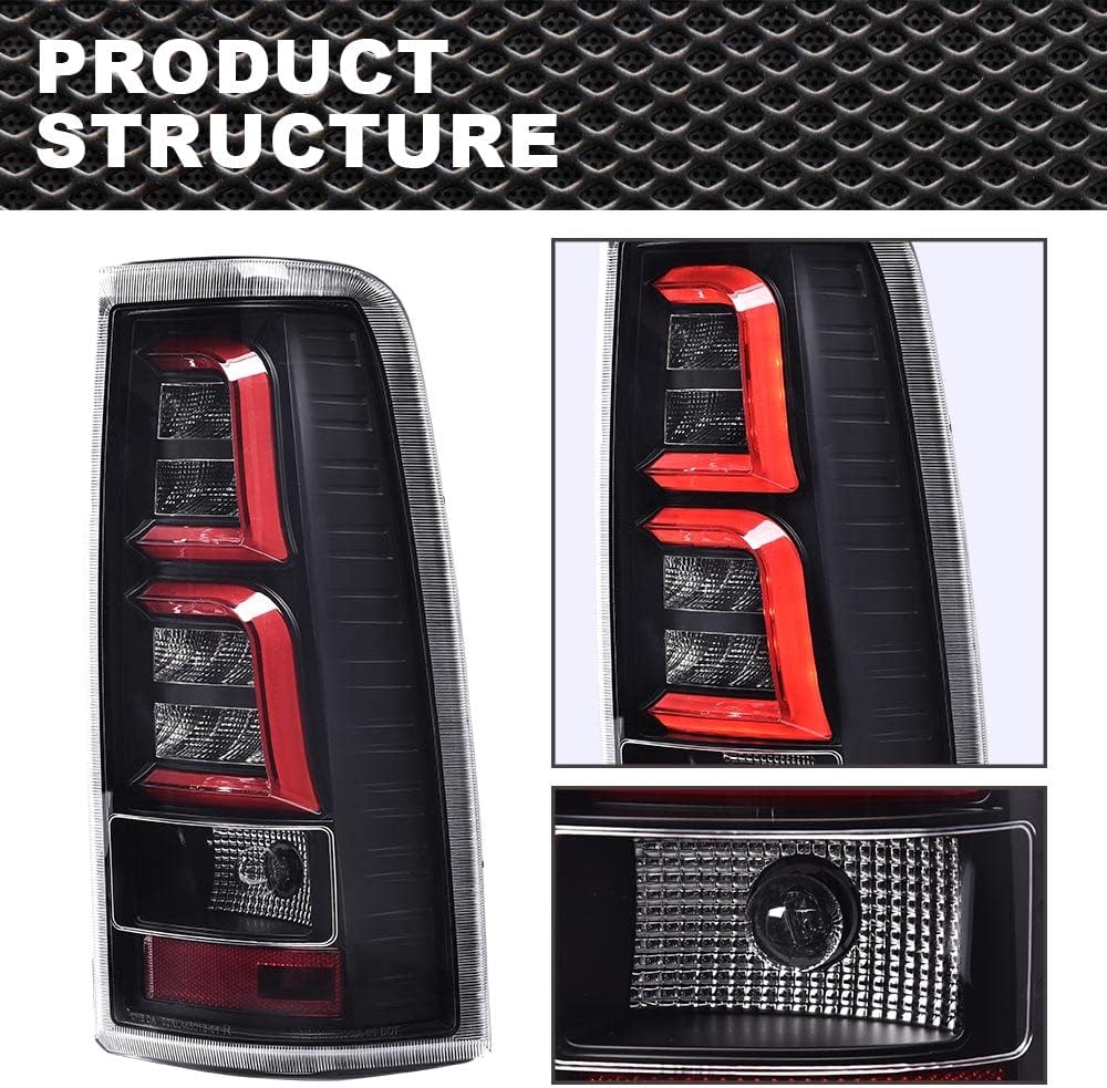 CNNELL Tail Lights Assembly Rear Lights Tail Lamp Compatible with Chevy Silverado 2003-2006 Pickup Red Clear Driver Left Side and Passenger Right Side Replacement GM2800174
