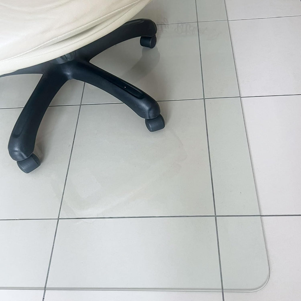 Marvelux Tempered Glass Office Chair Mat for Carpet & Hardwood Floors Clear Carpeted & Hard Floor Protector, Executive Thick Chair Mat for High & All Pile Carpets & Hard Wood with No Slip Pads 36'x40'