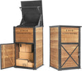 Package Delivery Boxes for Outside, Anti-Theft & Weatherproof Solid Wood with Iron Frame, Parcel Drop Box with Combination Lockable, Lockable Secure Package Holder for Porch