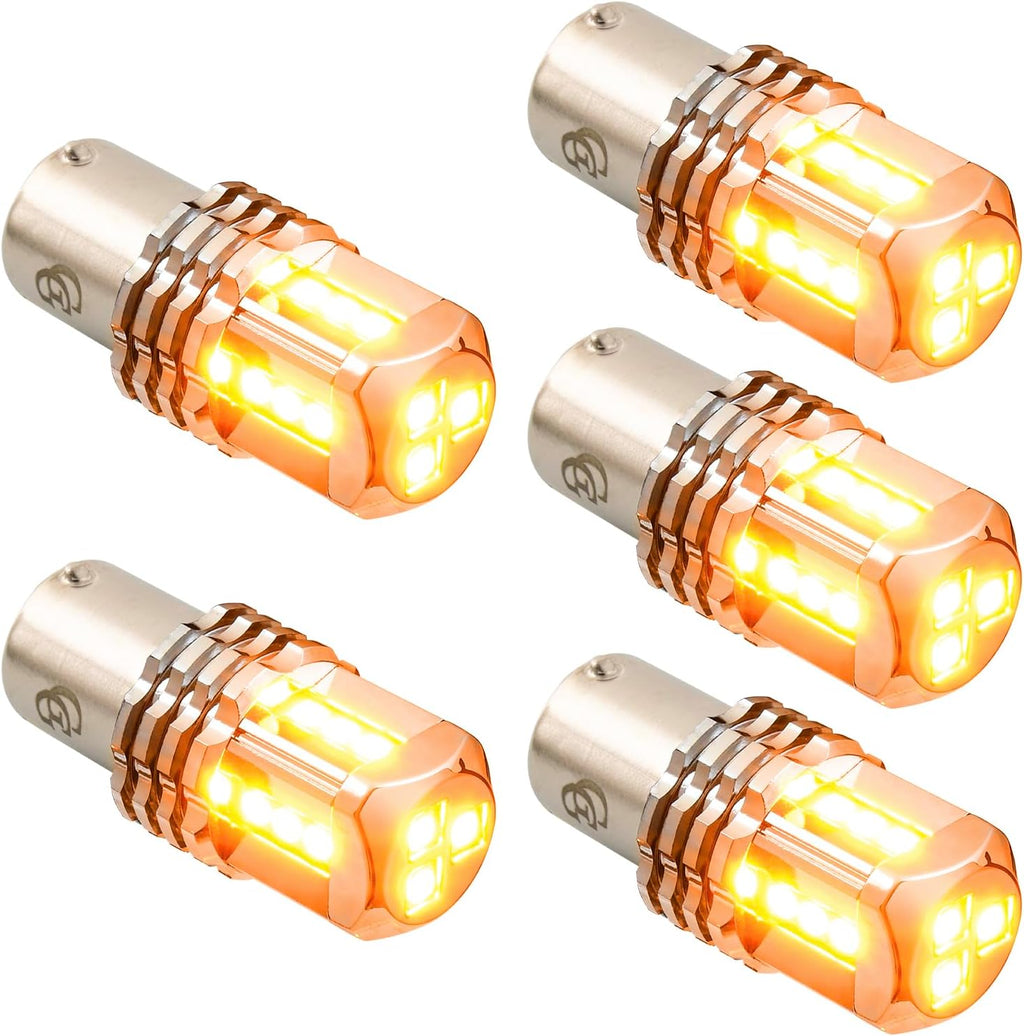 GG Grand General 70806 1157 Amber 15 SMD LED Tower LED Bulb, 12V, 5 Pack